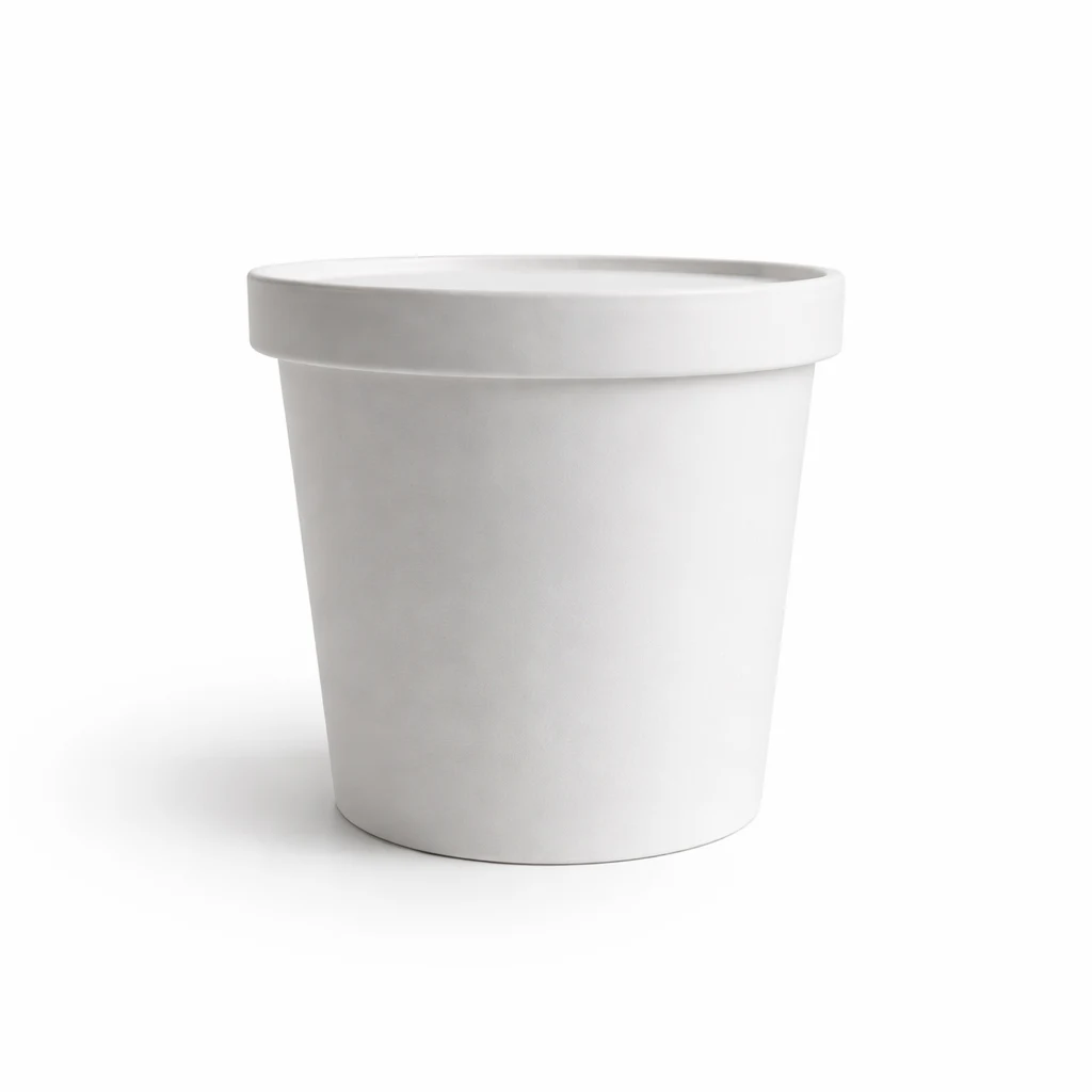 Ecosphere 500 millilitre white paper food container with lid